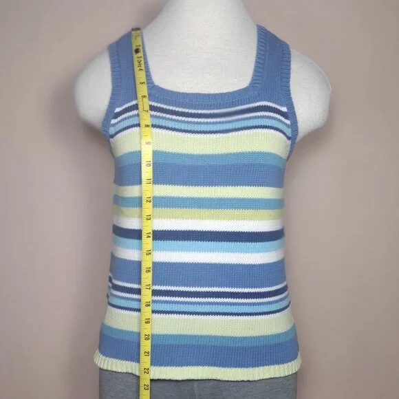 Square Neck Striped Sleeveless Sweater - Picture 10 of 13